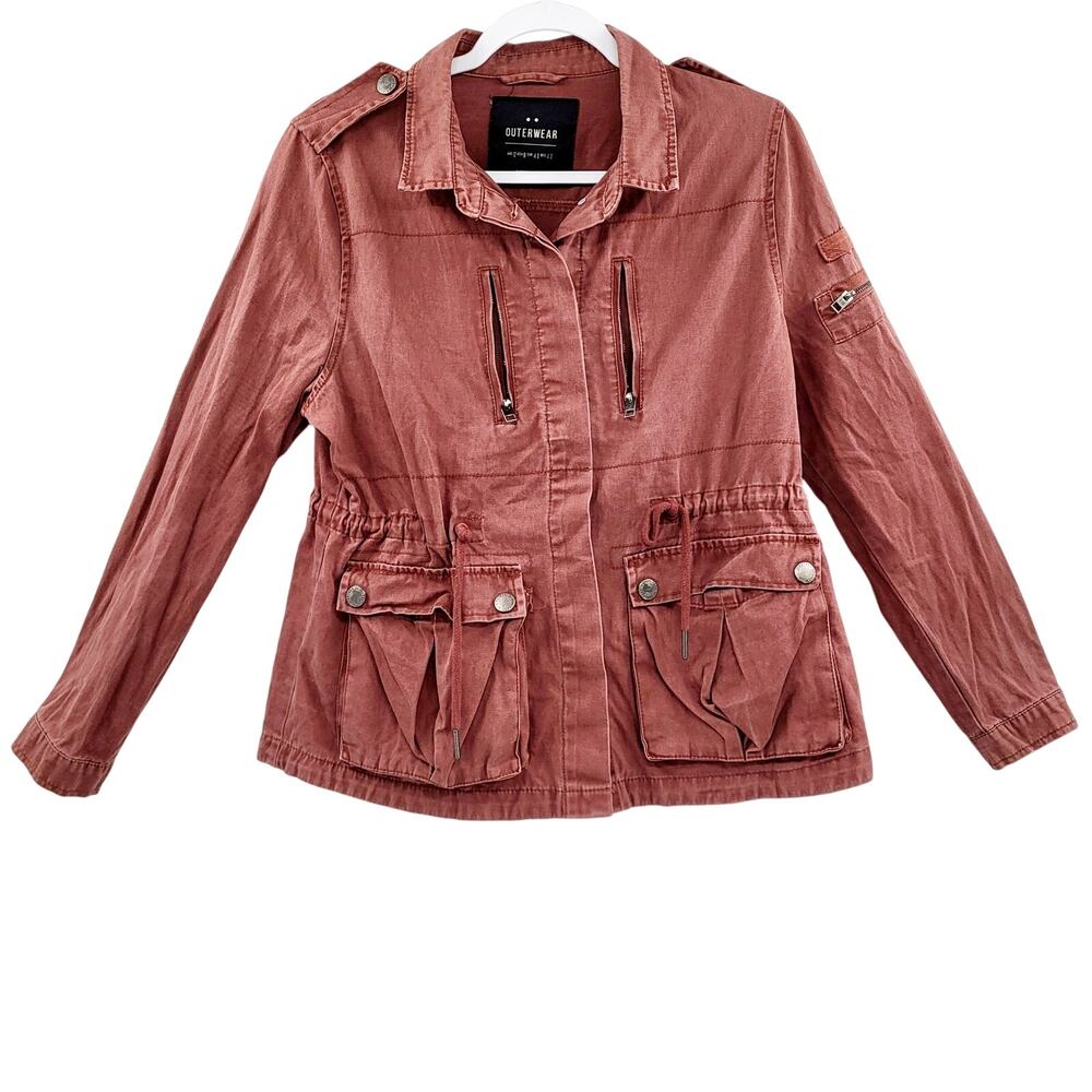 Cotton On Outerwear Red-ish Brown 100% Cotton Utility Jacket Size M (US 8)
